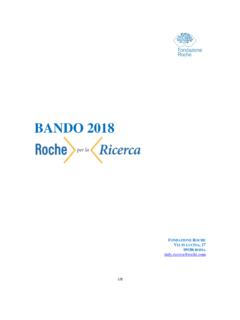 BANDO 2018 - rocheperlaricerca.it