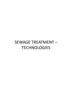 SEWAGE TREATMENT – TECHNOLOGIES