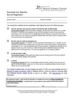 Exemption from Selective Service Registration