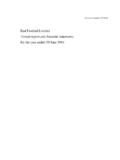 Red Football Limited Annual report and financial ...