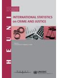 INTERNATIONAL STATISTICS on CRIME AND JUSTICE