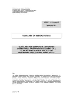 GUIDELINES ON MEDICAL DEVICES GUIDELINES FOR …