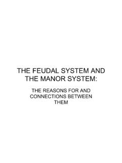 THE FEUDAL SYSTEM AND THE MANOR SYSTEM