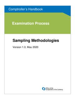 Sampling Methodologies, Comptroller's Handbook