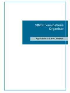 SIMS Examinations Organiser - Scomis