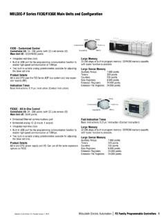 MELSEC-F Series FX3G/FX3GE Main Units and Configuration