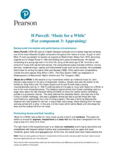 Music for a While - Pearson qualifications