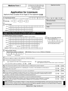 Application for Licensure - New York State …