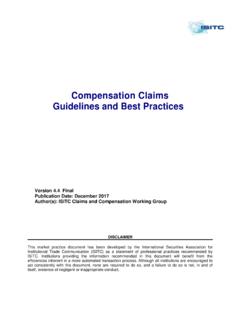 Compensation Claims Guidelines and Best Practices