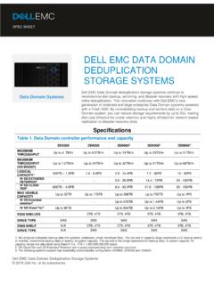 DELL EMC DATA DOMAIN DEDUPLICATION STORAGE SYSTEMS
