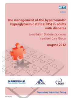 The management of the hyperosmolar hyperglycaemic state ...