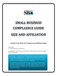 A Guide to the SBA’s Size Program and Affiliation Rules