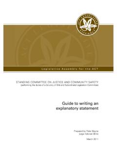 Guide to writing an explanatory statement - ACT …