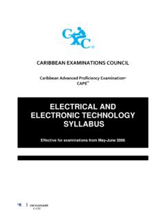 Electrical and Electronic Technology - CXC