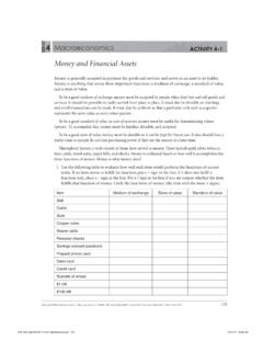 Money and Financial Assets - vvhs.vviewisd.net