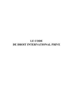 LE CODE DE DROIT INTERNATIONAL PRIVE - e …
