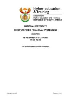 COMPUTERISED FINANCIAL SYSTEMS N6