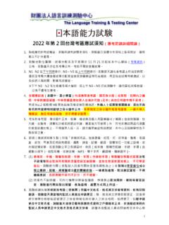 2021 年第 2 回台灣考區應試須知 - JLPT