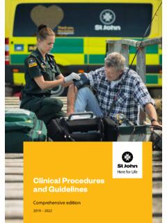Clinical Procedures and Guidelines - St John New Zealand