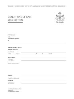 CONDITIONS OF SALE 2019 EDITION - Law Society of Ireland