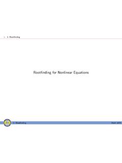 Rootﬁnding for Nonlinear Equations