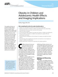 Obesity in Children and Adolescents: Health Effects …