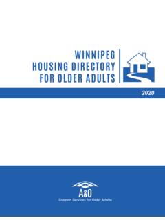 HOUSING DIRECTORY WINNIPEG H FOR OLDER ADULTS
