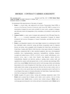 BROKER – CONTRACT CARRIER AGREEMENT - Load1