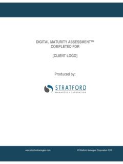 DIGITAL MATURITY ASSESSMENT ... - Stratford Managers