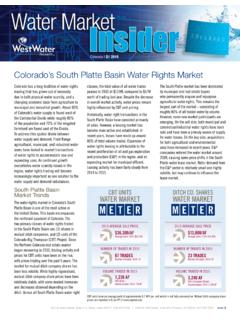Colorado | Q1 2016 - We Know the Value of Water