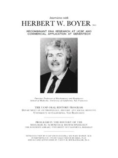 Interviews with HERBERT W. BOYER - UC San Francisco