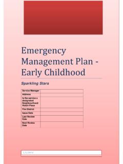 Emergency Management Plan - Early Childhood