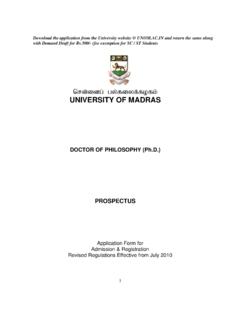 PROSPECTUS - University of Madras