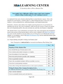CHECKLIST - How to Write a Business Plan