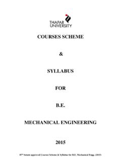 SYLLABUS FOR B.E. MECHANICAL ENGINEERING …