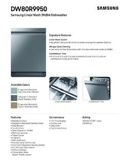 Samsung Linear Wash 39dBA Dishwasher