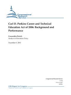 Carl D. Perkins Career and Technical Education Act of 2006 ...