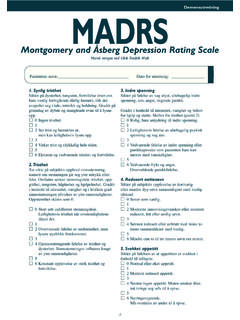 Montgomery and &#197;sberg Depression Rating Scale  …
