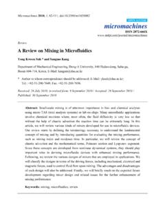 A Review on Mixing in Microfluidics - Semantic Scholar