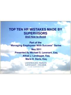 TOP TEN HR MISTAKES MADE BY SUPERVISORS