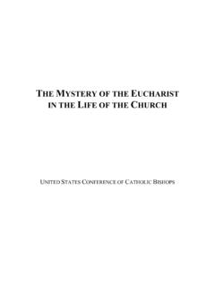 THE MYSTERY OF THE EUCHARIST IN THE LIFE OF THE CHURCH