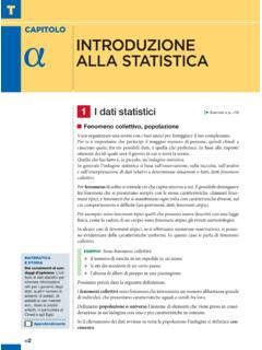 T a INTRODUZIONE ALLA STATISTICA - Zanichelli