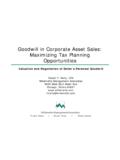 Goodwill in Corp Asset Sales-Minimizing Tax Planning ...