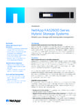 NetApp Data Sheet - NetApp FAS2600 Series Hybrid Storage ...