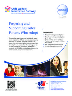 Preparing and Supporting Foster Parents Who Adopt