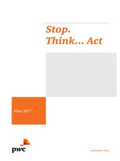 Stop. Think Act - PwC Australia