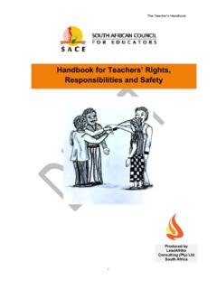 Handbook for Teachers’ Rights, - SACE