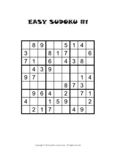 EASY SUDOKU #1 - Puzzles to Print