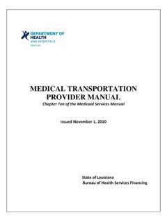 MEDICAL TRANSPORTATION PROVIDER MANUAL