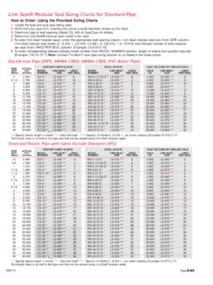 Link-Seal&#174; Modular Seal Sizing Charts for Standard …